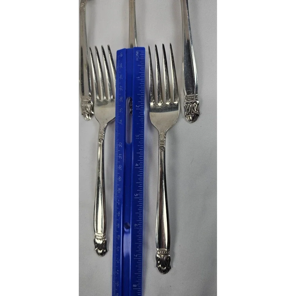 Holmes & Edwards Danish Princess IS Silverplate Salad Forks Set of 12 Vintage